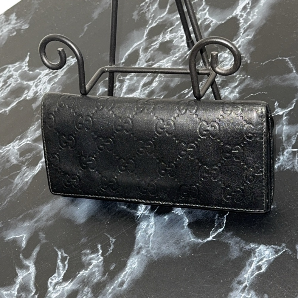 GUCCI Women’s Black Fold Leather Wallet 100% AUTHENTIC